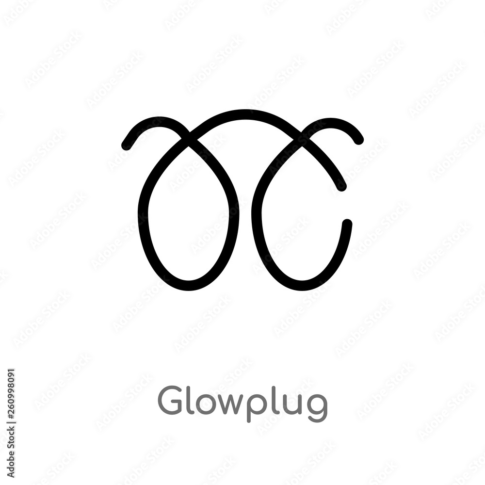 Poster outline glowplug vector icon. isolated black simple line element illustration from shapes concept. e