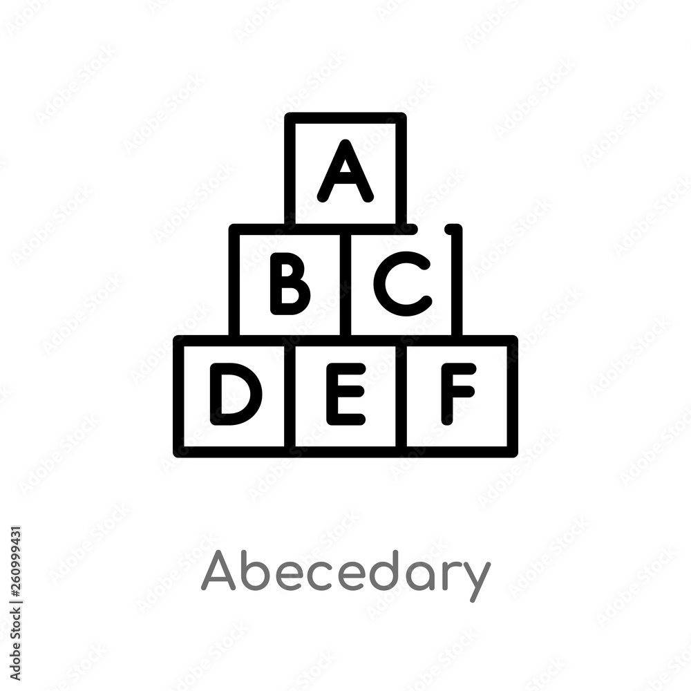 Poster outline abecedary vector icon. isolated black simple line element illustration from signaling concep