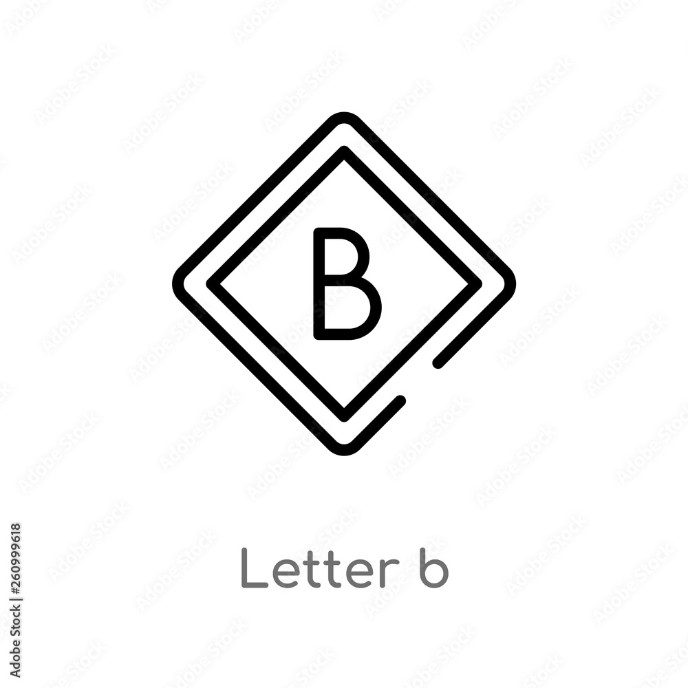 Poster outline letter b vector icon. isolated black simple line element illustration from signaling concept