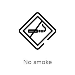 outline no smoke vector icon. isolated black simple line element illustration from signaling concept. editable vector stroke no smoke icon on white background