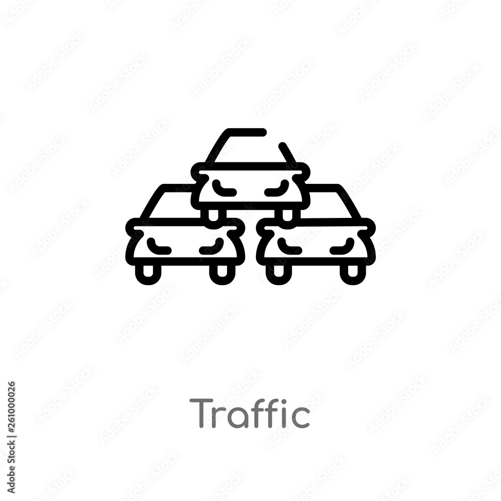 Poster outline traffic vector icon. isolated black simple line element illustration from signs concept. edi