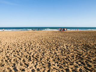 Jesolo beach with tourist