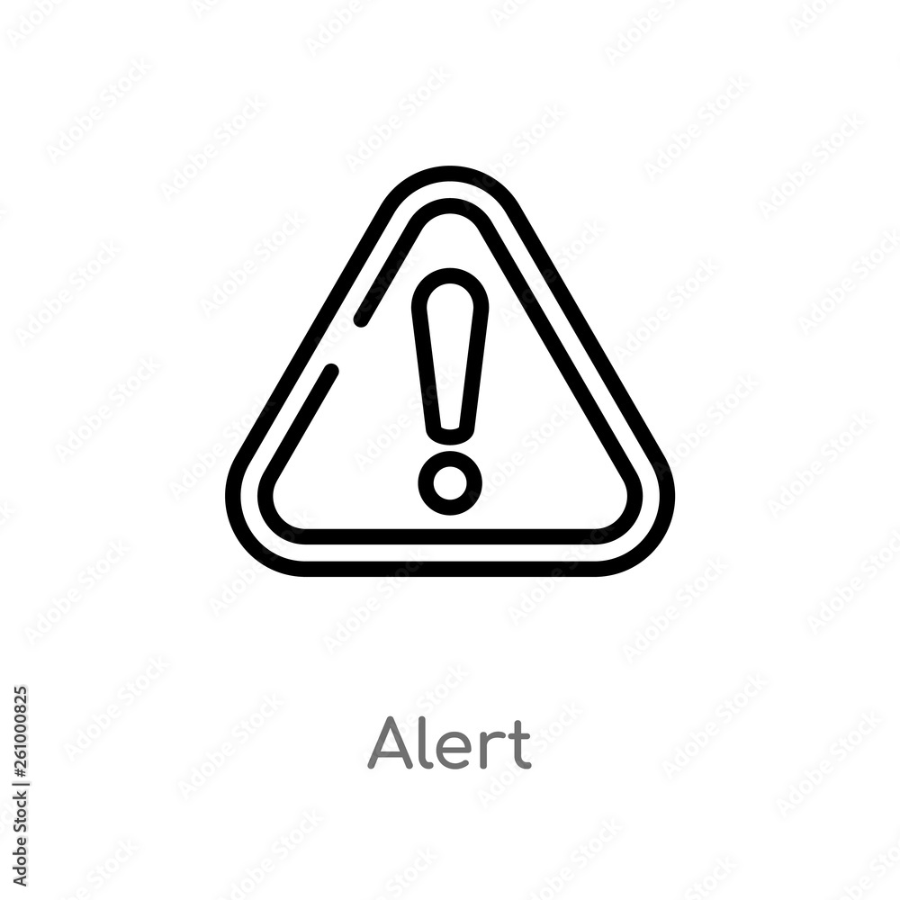 Poster outline alert vector icon. isolated black simple line element illustration from signs concept. edita