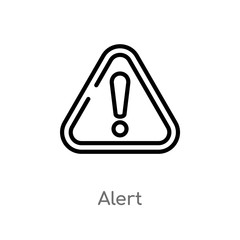 outline alert vector icon. isolated black simple line element illustration from signs concept. editable vector stroke alert icon on white background