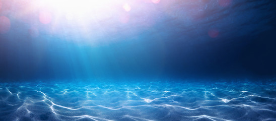Blue Ocean Water Background - obrazy, fototapety, plakaty