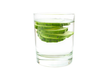 with cucumber in glass