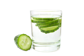 with cucumber in glass