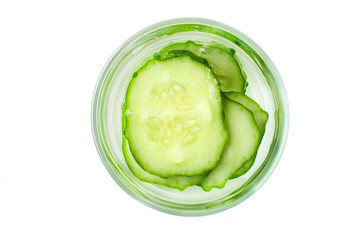 Naklejka na ściany i meble with cucumber in glass