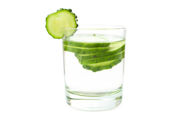 with cucumber in glass