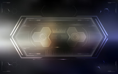Sci-Fi Futuristic Glowing HUD Display. Vitrual Reality Technology Screen