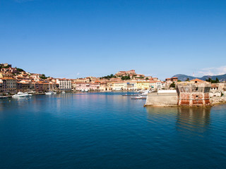 Portoferraio, view of the harbor town.
