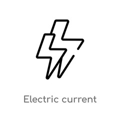 outline electric current vector icon. isolated black simple line element illustration from signs concept. editable vector stroke electric current icon on white background