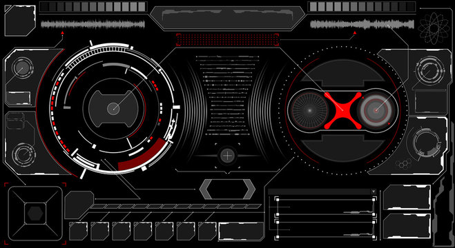 Sci-Fi Futuristic Glowing HUD Display. Vitrual Reality Technology Screen