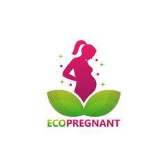 Eco Pregnant Logo Template Design Vector, Emblem, Design Concept, Creative Symbol, Icon