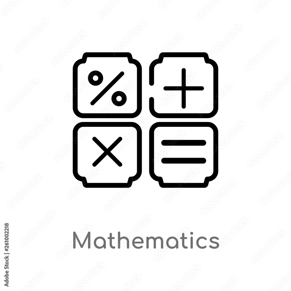 Poster outline mathematics vector icon. isolated black simple line element illustration from signs concept.