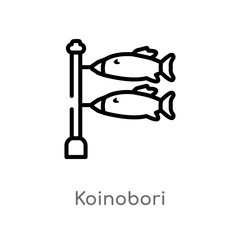 outline koinobori vector icon. isolated black simple line element illustration from signs concept. editable vector stroke koinobori icon on white background