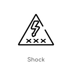 outline shock vector icon. isolated black simple line element illustration from signs concept. editable vector stroke shock icon on white background