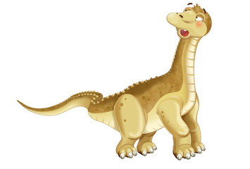 cartoon dinosaur diplodocus apatosaurus illustration for children
