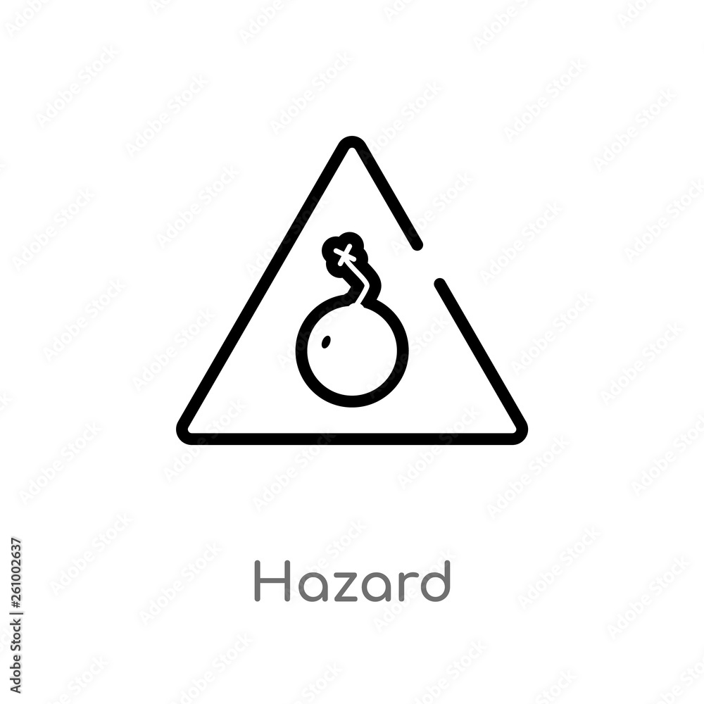 Poster outline hazard vector icon. isolated black simple line element illustration from signs concept. edit