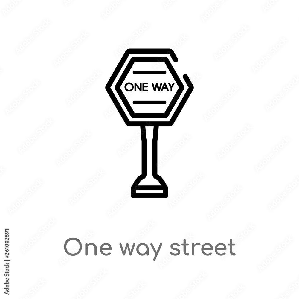 Poster outline one way street vector icon. isolated black simple line element illustration from signs conce