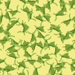 Spring camouflage of various shades of green and yellow colors