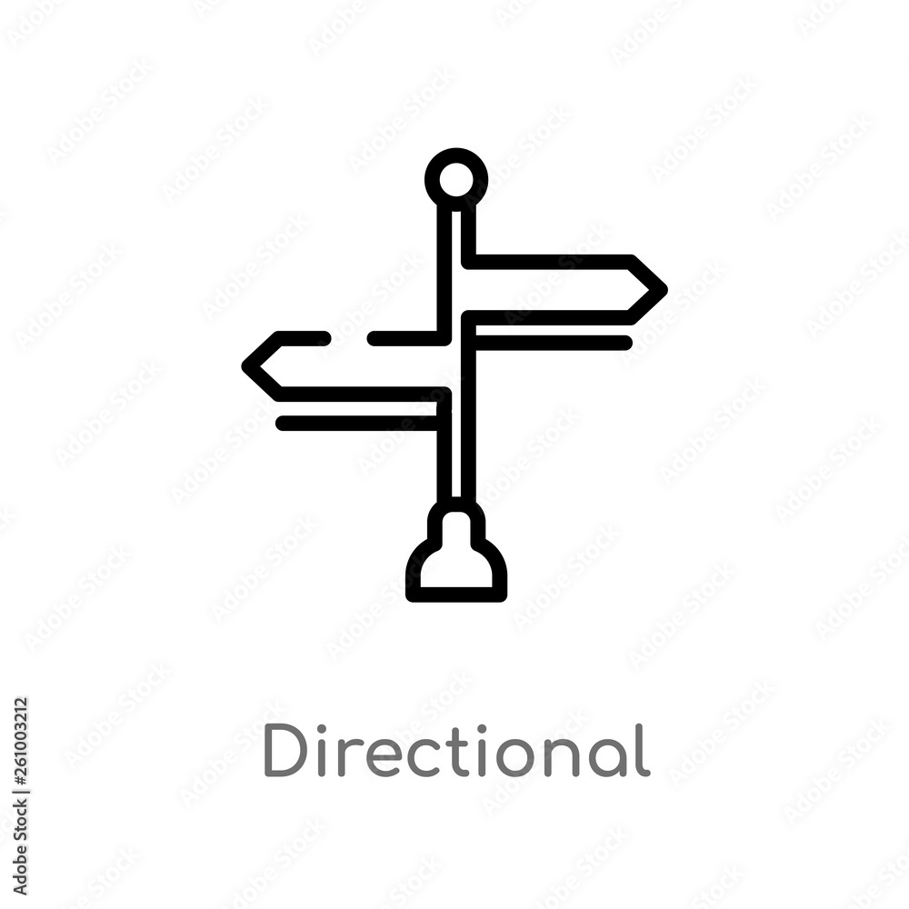 Poster outline directional vector icon. isolated black simple line element illustration from signs concept.