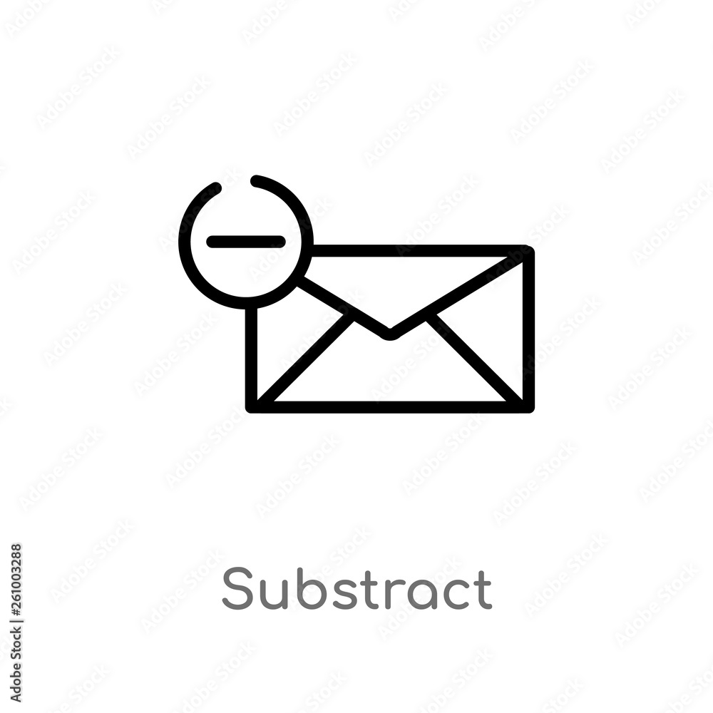 Poster outline substract vector icon. isolated black simple line element illustration from signs concept. e