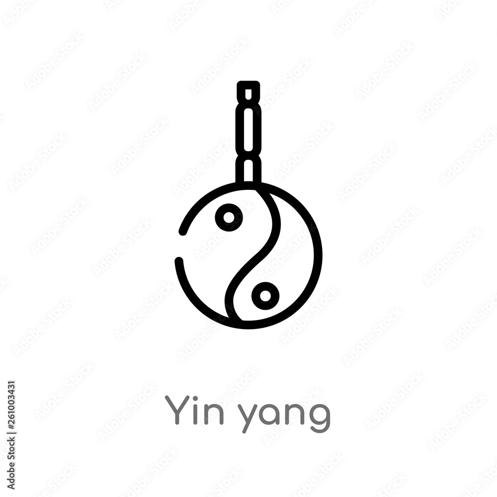 Poster outline yin yang vector icon. isolated black simple line element illustration from signs concept. ed