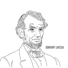 Abraham Lincoln Line portait art drawing