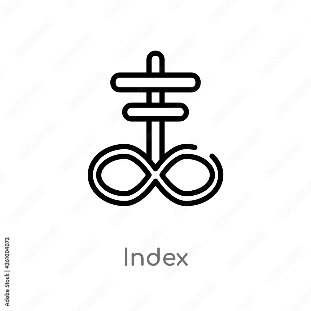 Poster outline index vector icon. isolated black simple line element illustration from signs concept. editable vector stroke index icon on white background