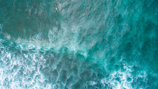 Aerial view of sea wave surface
