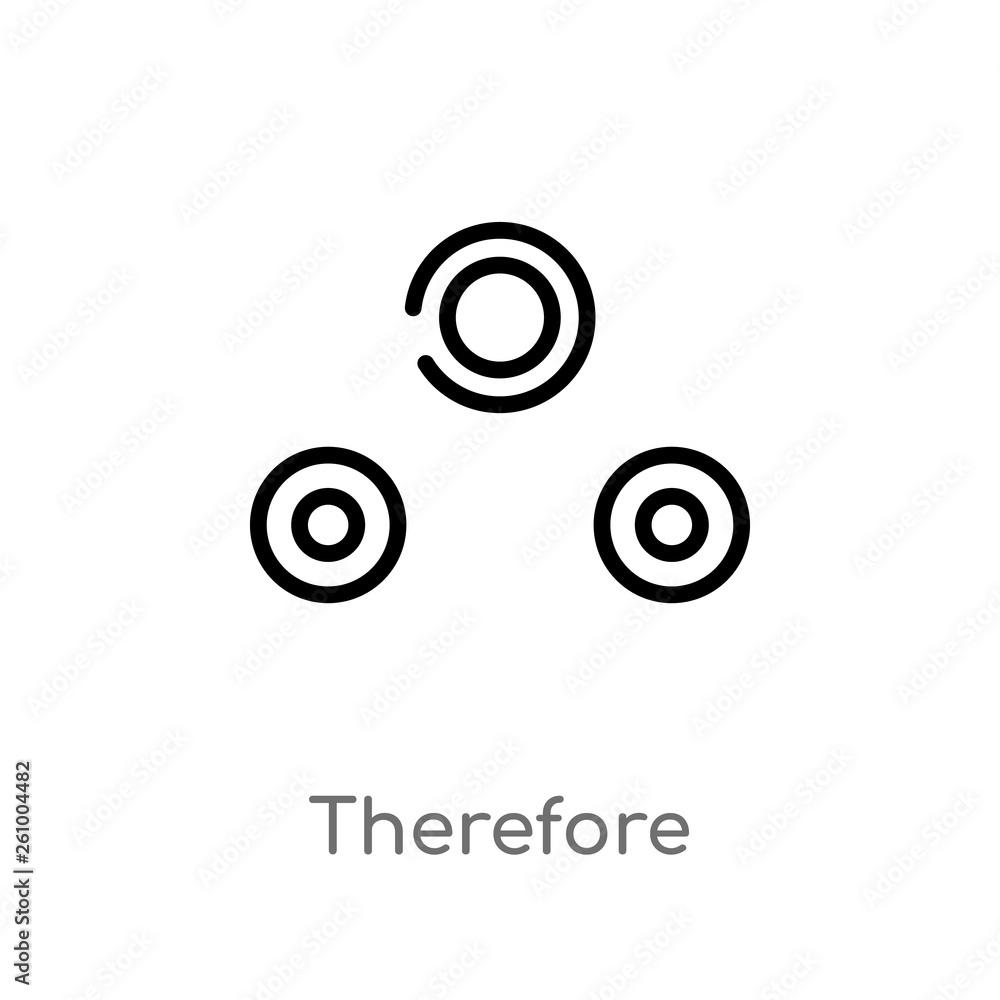 Poster outline therefore vector icon. isolated black simple line element illustration from signs concept. e