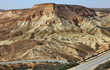 Machtesh Ramon - erosion crater in the Negev desert, the most picturesque natural landmark of...
