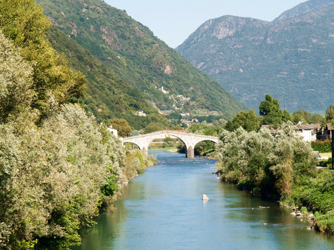 The Ganda Bridge on the River Adda