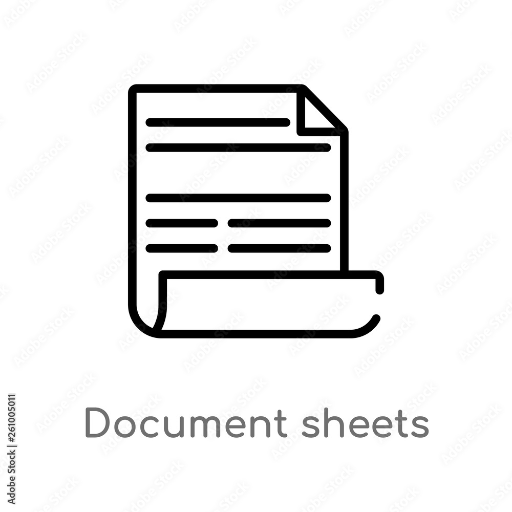 Aufkleber outline document sheets vector icon. isolated black simple line element illustration from signs conc
