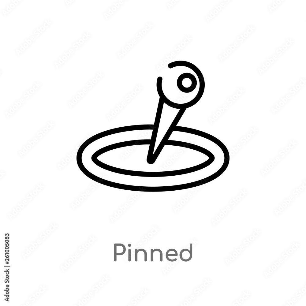 Aufkleber outline pinned vector icon. isolated black simple line element illustration from signs concept. edit