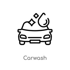 outline carwash vector icon. isolated black simple line element illustration from signs concept. editable vector stroke carwash icon on white background