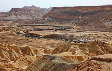Machtesh Ramon - erosion crater in the Negev desert, the most picturesque natural landmark of...