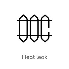 outline heat leak vector icon. isolated black simple line element illustration from smart home concept. editable vector stroke heat leak icon on white background