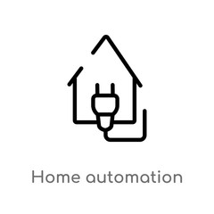 outline home automation vector icon. isolated black simple line element illustration from smart home concept. editable vector stroke home automation icon on white background