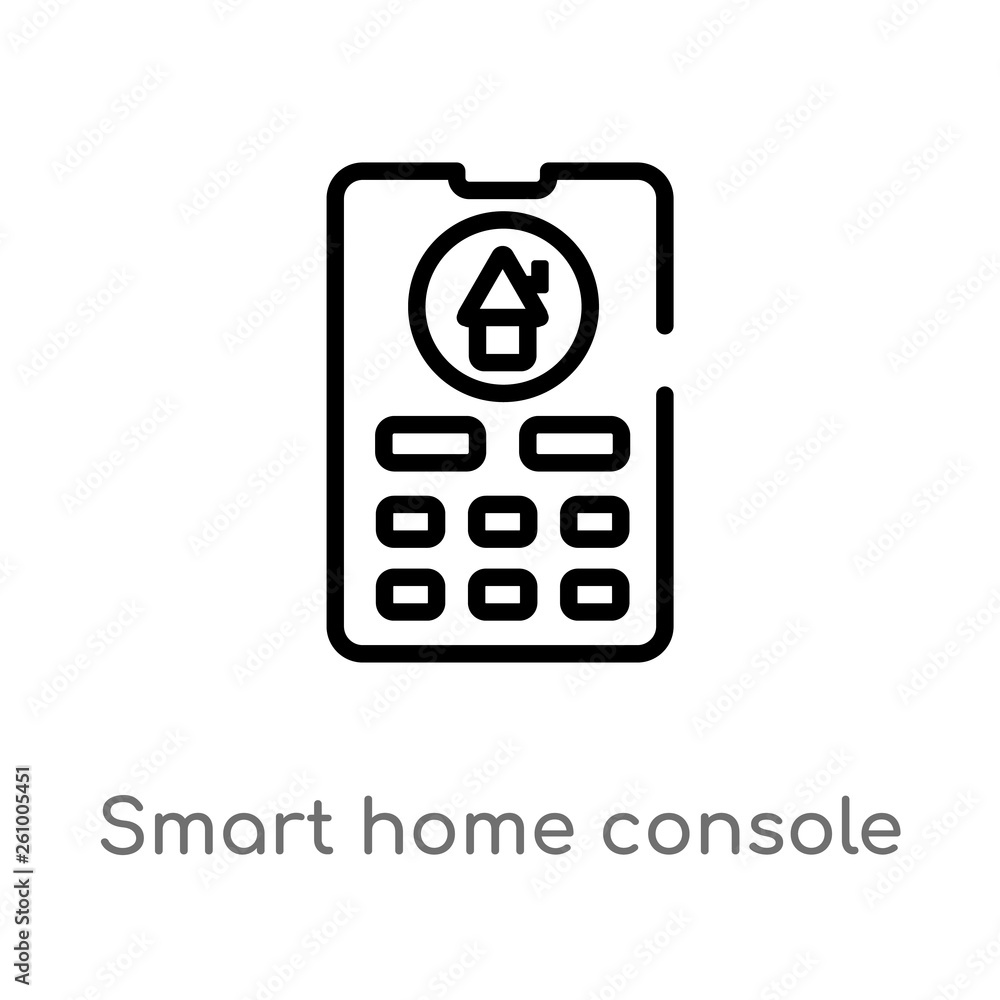 Aufkleber outline smart home console vector icon. isolated black simple line element illustration from smart h