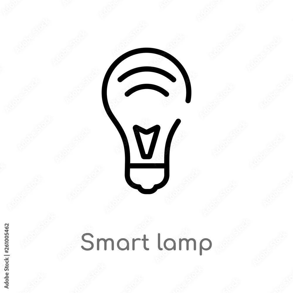 Poster outline smart lamp vector icon. isolated black simple line element illustration from smart home conc
