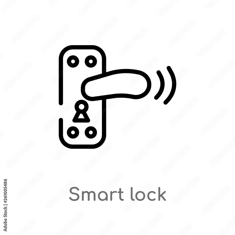 Poster outline smart lock vector icon. isolated black simple line element illustration from smart home conc