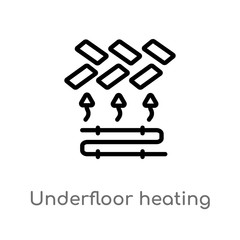 outline underfloor heating vector icon. isolated black simple line element illustration from smart home concept. editable vector stroke underfloor heating icon on white background