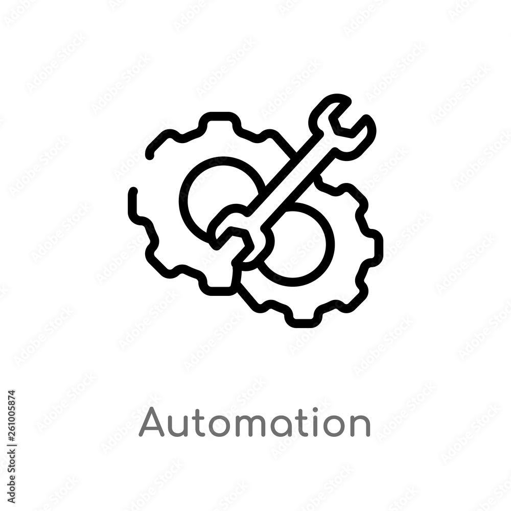 Poster outline automation vector icon. isolated black simple line element illustration from smart house con