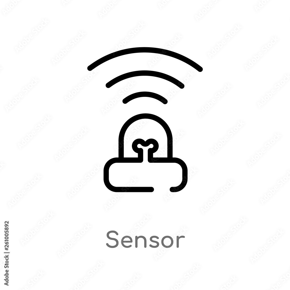 Poster outline sensor vector icon. isolated black simple line element illustration from smart house concept