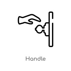 outline handle vector icon. isolated black simple line element illustration from smart house concept. editable vector stroke handle icon on white background