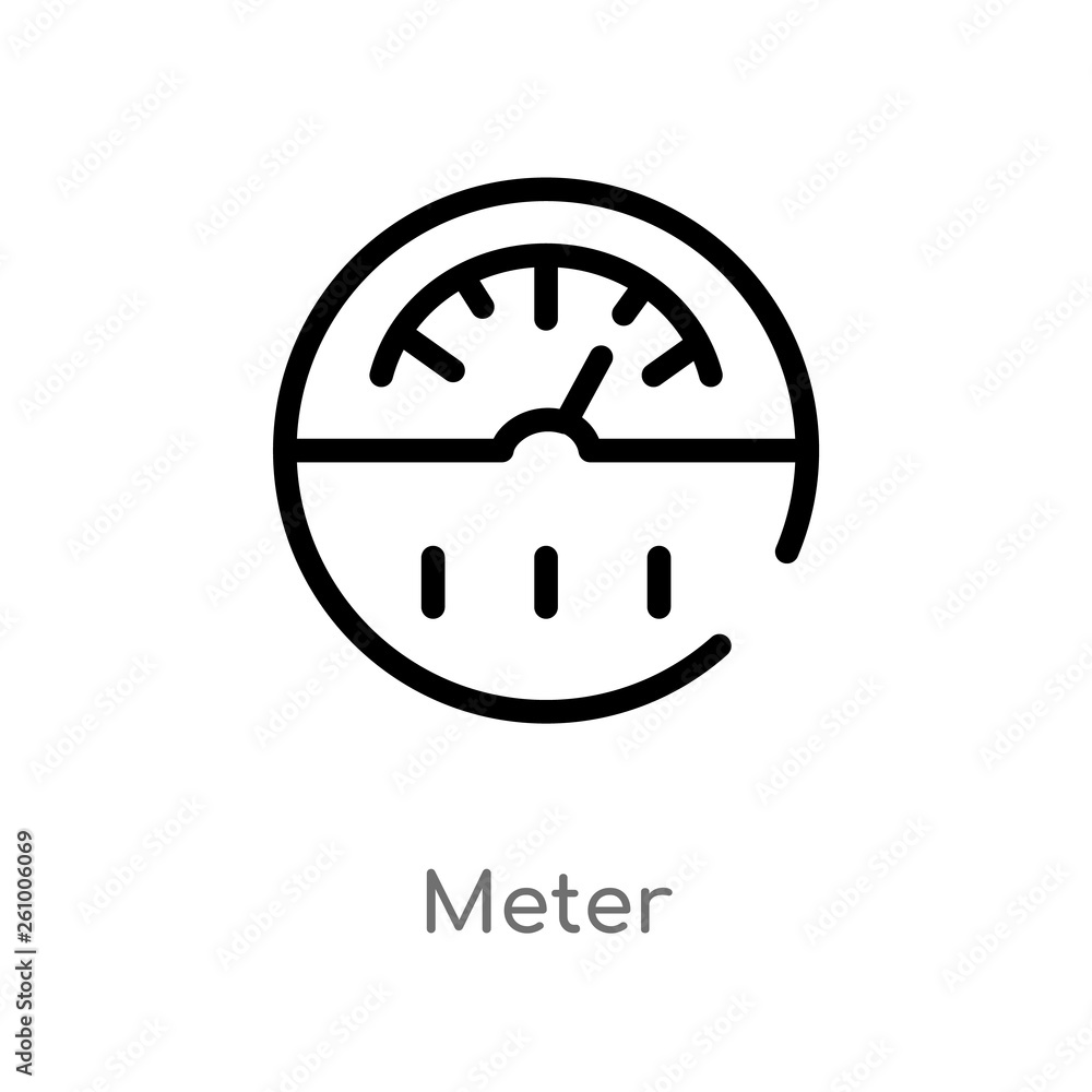 Poster outline meter vector icon. isolated black simple line element illustration from smart house concept.