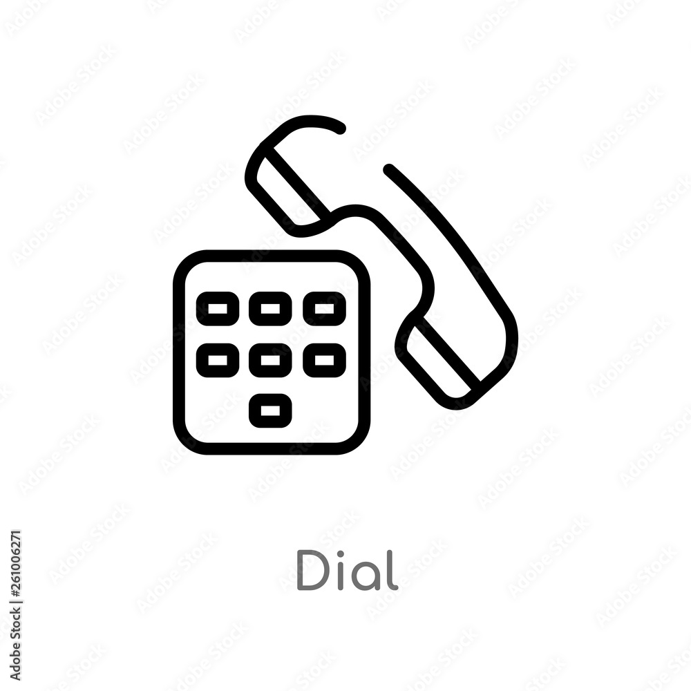 Poster outline dial vector icon. isolated black simple line element illustration from smart house concept. 