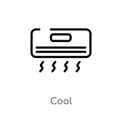 outline cool vector icon. isolated black simple line element illustration from smart house concept. editable vector stroke cool icon on white background